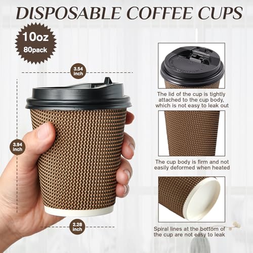 80 Pack 10 oz Disposabel Paper Cups