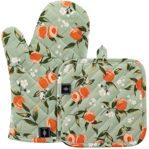 Oven Gloves Heat Resistant Potholder Set Oven Gloves with Anti (2 Count)