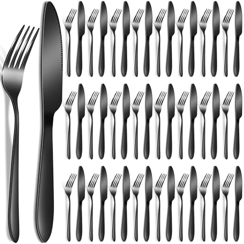 50 Pieces Stainless Steel Forks Silverware Set Dinner Forks and Knives Flatware Tableware Cutlery Set for Kitchen Restaurant (50 Count)