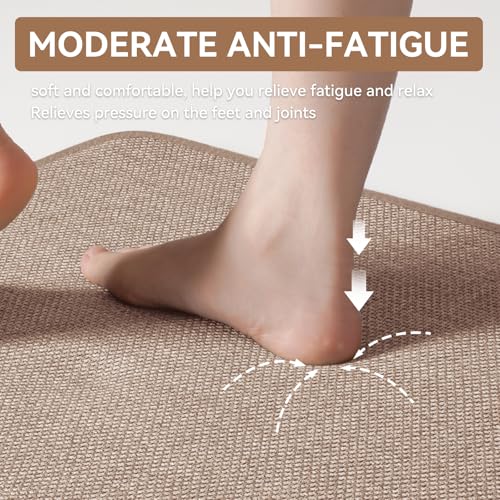 Kitchen Rugs Kitchen Mats for Floor Non Slip Washable Brown 17"x30" (3.55 Sq Ft)