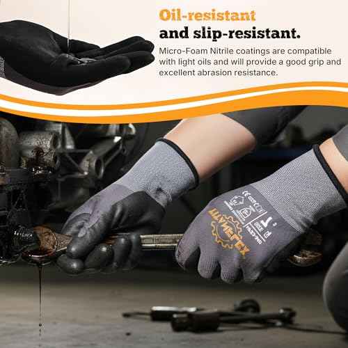 Work Gloves MicroFoam Nitrile Coated (3 Count)