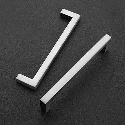 Brushed Nickel Cabinet Handles Solid Cabinet Pulls 5 Inch CC 5 Pack (5 Count)
