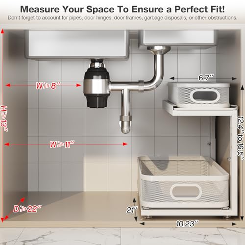 2 Pack 21IN Depth Under Sink Organizer With Next (2 Count)