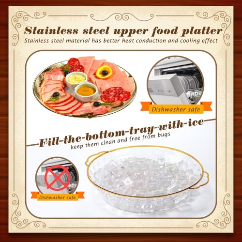 3 Set 11.8" Chilled Serving Tray Compartments for Parties (3 Count)