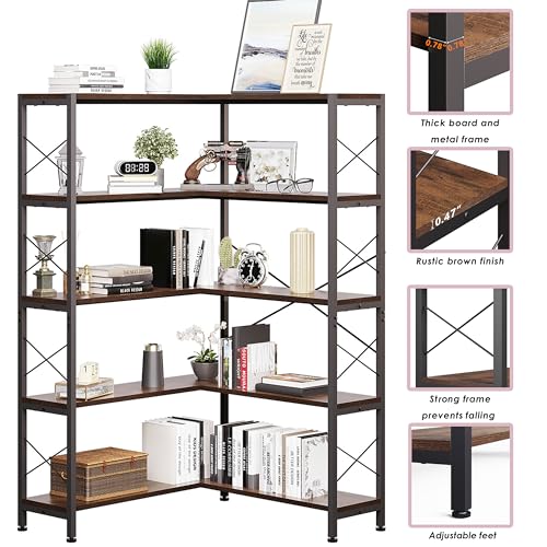 5 Shelf Corner Bookshelf