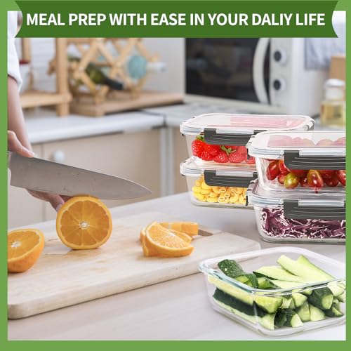 Large Glass Food Storage Containers with Lids Airtight