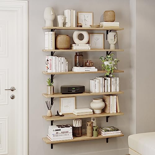 Forme 48 inch Long x 10 in Deep Rustic Floating Shelves for Wall Storage (3 Count)