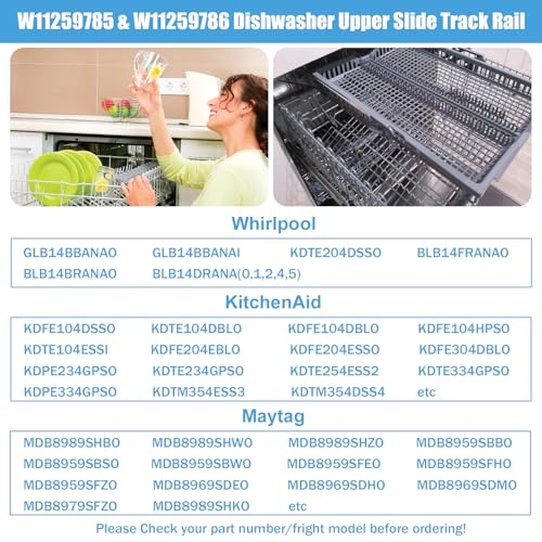 W11259786 W11259785 Stainless Steel Dishwasher Dishrack Slide Track
