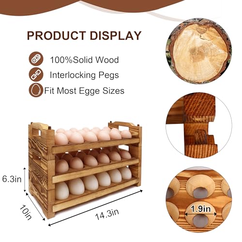 Wooden Egg Holder Countertop Fresh Egg Holders Firewood Egg Collecting Rack for Gathering Fresh eggs