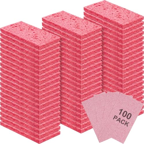 100 Pieces Compressed Wood Pulp Dish Sponges for Kitchen (100 Count)
