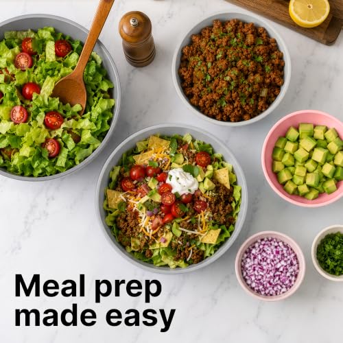 12 Piece Plastic Mixing Bowls with Lids Set (452.48 Count)