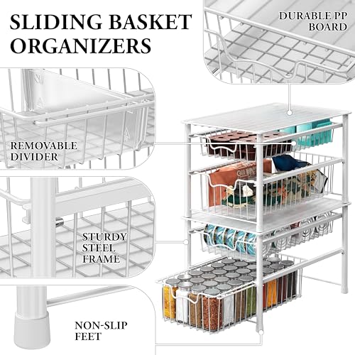 Stackable Sliding Basket Organizer Drawer