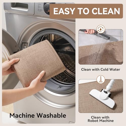 Kitchen Rugs Kitchen Mats for Floor Non Slip Washable Brown 17"x30" (3.55 Sq Ft)