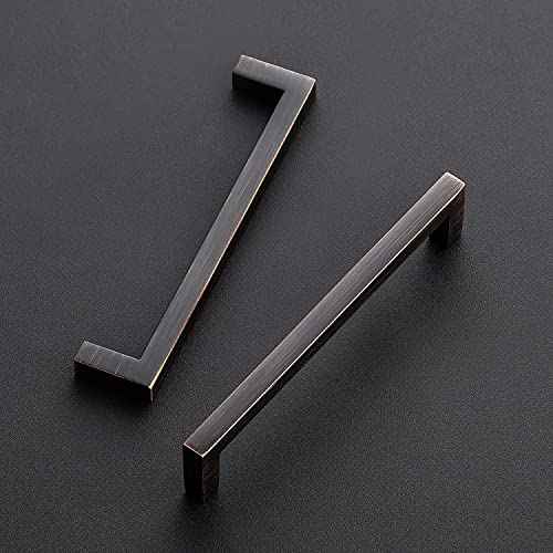 Oil Rubbed Bronze Cabinet Handles Solid Drawer Pulls 5 Inch 20 Pack