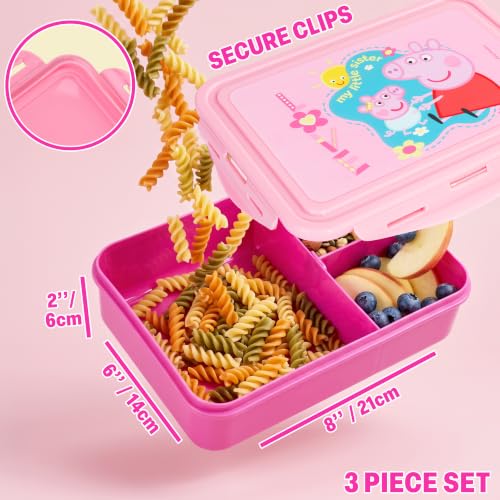 Peppa Pig Girls Lunch Box 3Pc Set (3 Count)