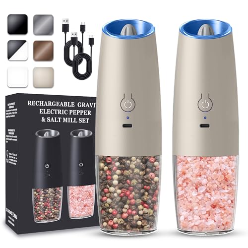 Rechargeable Electric Salt And Pepper Grinder Set (2 Count)