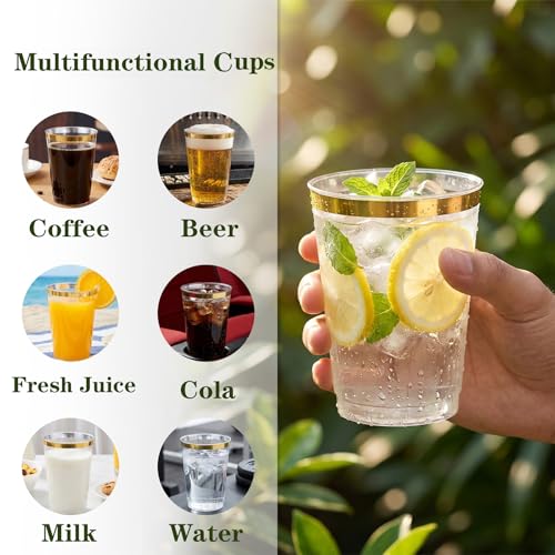 200 Pack Gold Plastic Cups (200 Count)