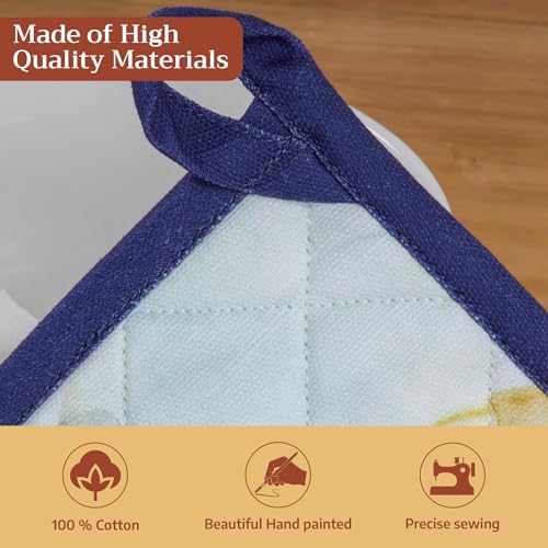 100% Cotton Oven Mitt & Pot Holder Set