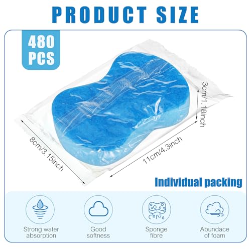 480 Pcs Individually Wrapped Sponges Kitchen Bulk Non Scratch Scouring Sponges for Dishes Household Cleaning Travel Apartments Hotel Car (480 Count)