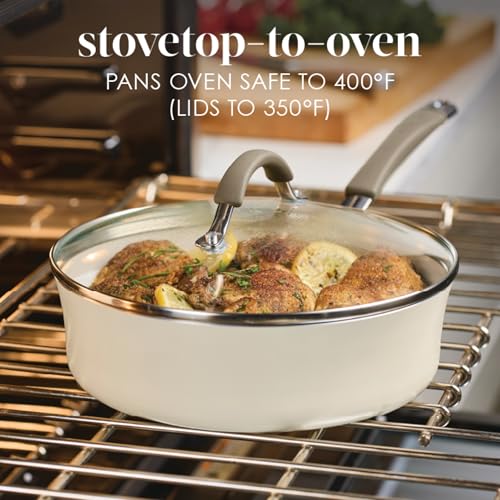 Cucina Ceramic Nonstick Saute Pan with Lid