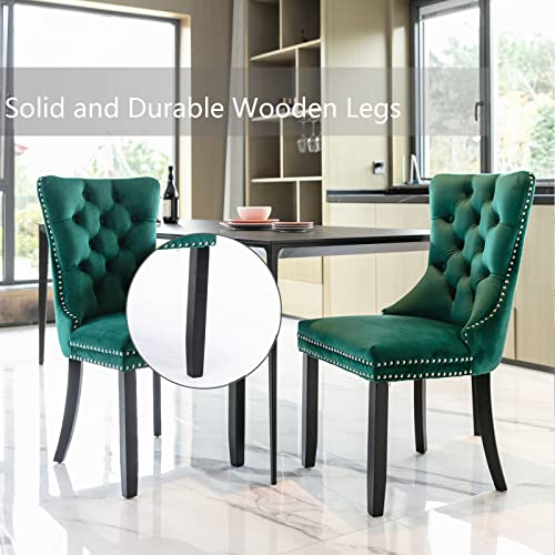 Green Velvet Dining Chairs Set of 2 (2 Count)