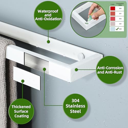 White Hand Towel Holder Towel Bar for Bathroom Wall Mounted 16 Inch