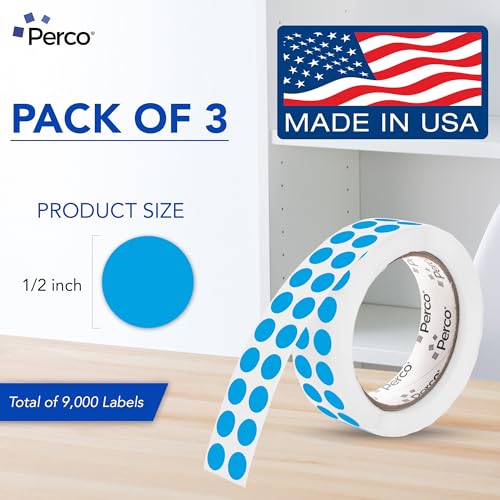Light Blue Perforated Round Circle Dot Sticker 1 (3 Count)