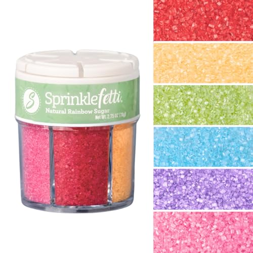 Dye Free Rainbow Sugar 6 Cell Decorating Variety (2.75 Ounce)