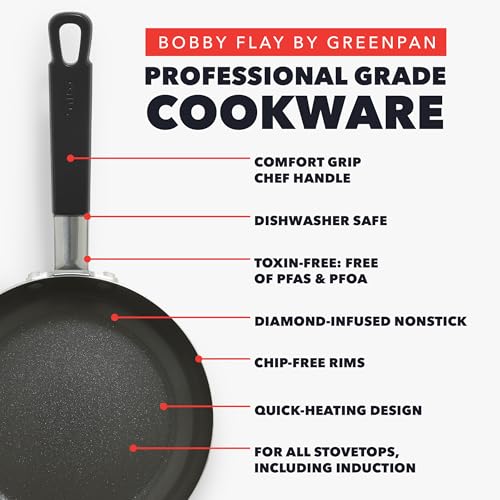 x Bobby Flay 8" Diamond Ceramic Nonstick Frying Pan