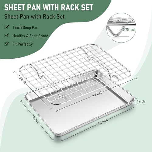 Toaster Oven Pan with Rack Set (4 Count)