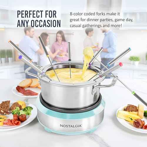 8 Cup Electric Fondue Pot Set for Cheese & Chocolate
