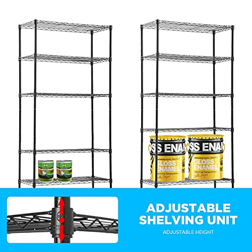 5 Tier Wire Shelf with Wheels