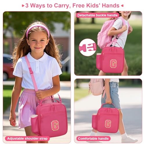 Initial Insulated Lunch Bag for Girls Kids