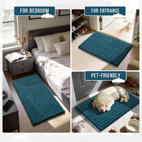 Long Bathroom Rugs Non Slip Washable 44x24 Inch