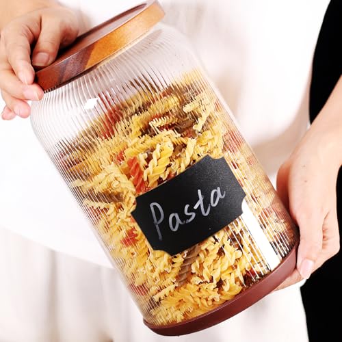 Striped Borosilicate Glass Airtight Canisters (2 Count)