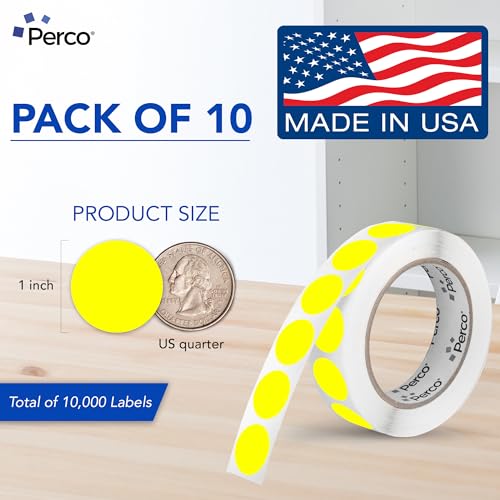 Neon Yellow Perforated Round Circle Dot Sticker 1 (80 Count)