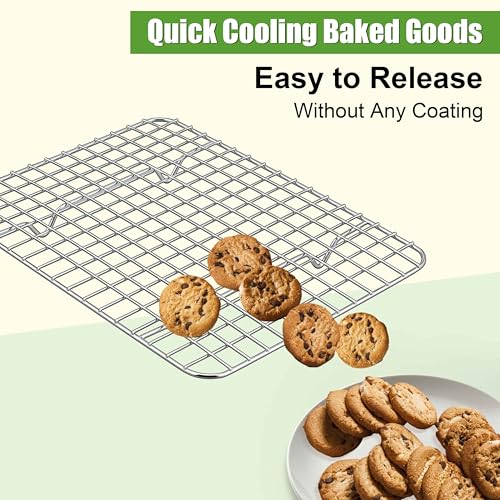 12x9 Inch Stainless Steel Cooling Rack Set Fit Quarter Sheet Pan
