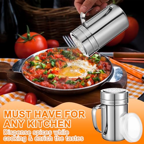 4 Pcs Stainless Steel Salt and Pepper Shakers (4 Count)