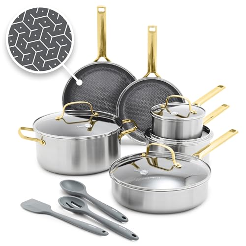 Hybrid APEX 13 Piece Stainless Steel Ceramic Nonstick Cookware Set