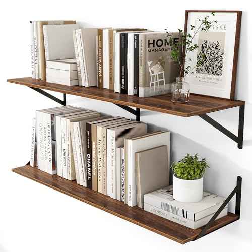 40W x 12D Deep Floating Shelves Set of 2 Walnut (2 Count)