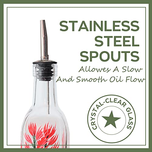 17oz Hand Painted Glass Olive Oil Bottle