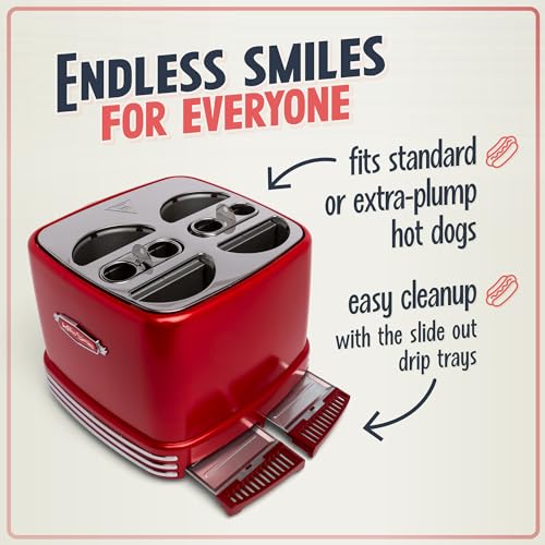4 Slot Hot Dog and Bun Toaster with Mini Tongs (8 Count)