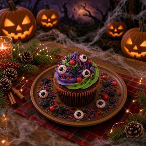 Red & Black Spiders Eyes Sprinkles Mix Size Halloween Themed Cake Decorations Cupcake Toppers Perfect for Wedding Valentine Supplies 4.58OZ