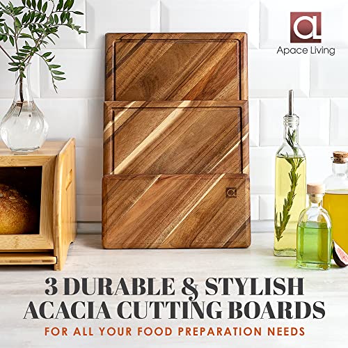 Chorus Acacia Wood Cutting Board Set with Juice Groove