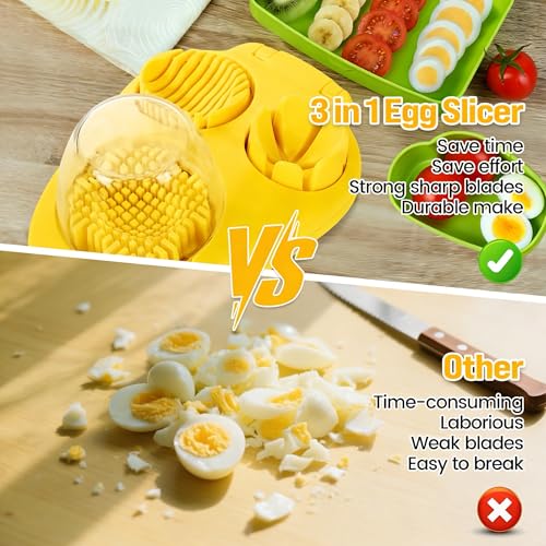 3‑in‑1 Hard Boiled Egg Slicer Cutter Dicer Chopper