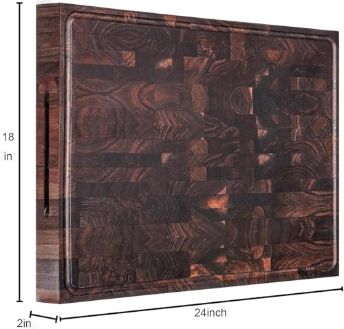 Extra Large Walnut Wood End Grain Cutting Board 24x18x2" Cut Block