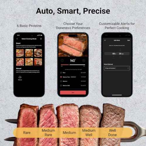 Wireless Meat Thermometer with Smart WiFi Connectivity (2 Count)