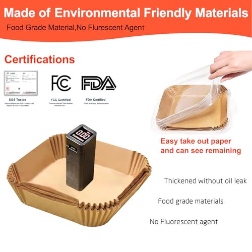 Air Fryer Liners Disposable for Instant Pot Vortex Plus 6QT XL Air Fryer (200 Count)