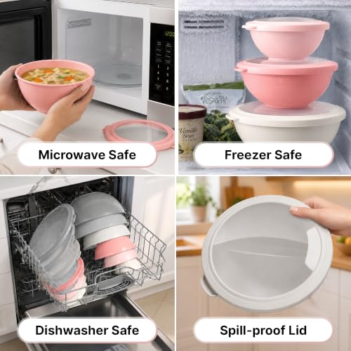 12 Piece Plastic Mixing Bowls with Lids Set (452.48 Count)
