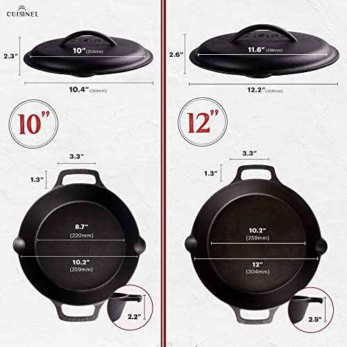 Cast Iron Skillet + Cast Iron Lid Set